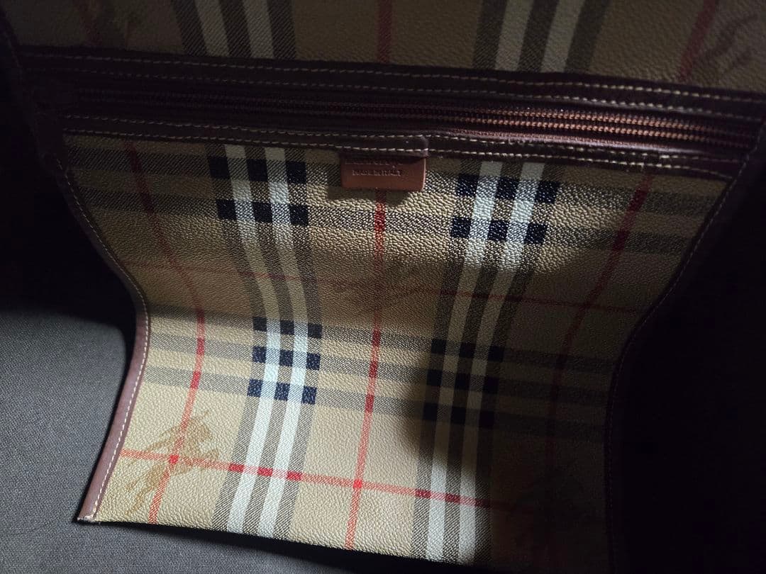【大容量】バーバリー PVC レザー 2way ボストンバッグ ノバチェック