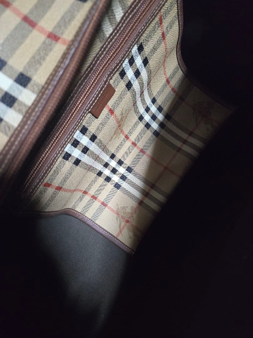 【大容量】バーバリー PVC レザー 2way ボストンバッグ ノバチェック