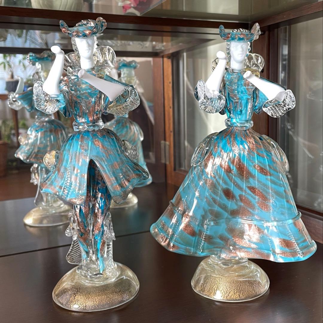 ムラーノガラスNewArte90 ヴェネチアンガラス　ペアダンサー置物イタリー