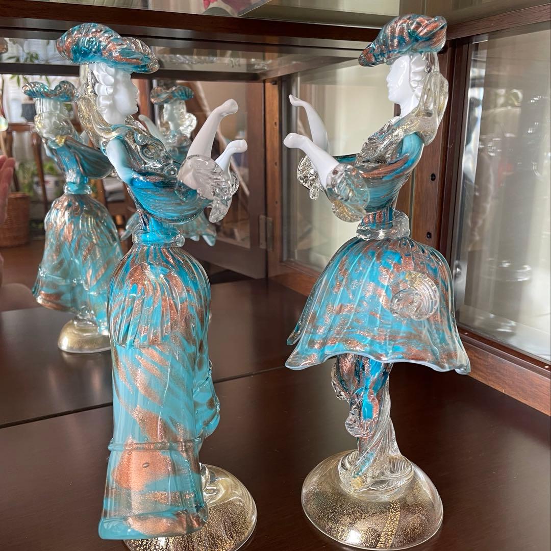 ムラーノガラスNewArte90 ヴェネチアンガラス　ペアダンサー置物イタリー