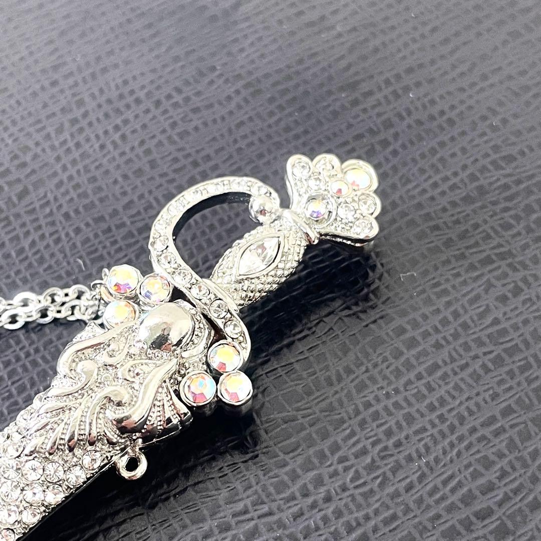 ギャラリーM ヴェニスの商人　ボールペン　剣形　シルバー　ラインストーン