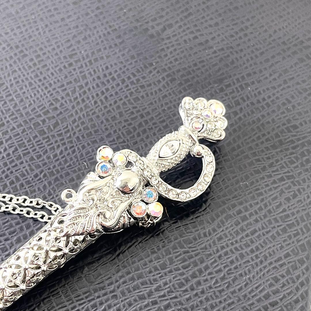 ギャラリーM ヴェニスの商人　ボールペン　剣形　シルバー　ラインストーン