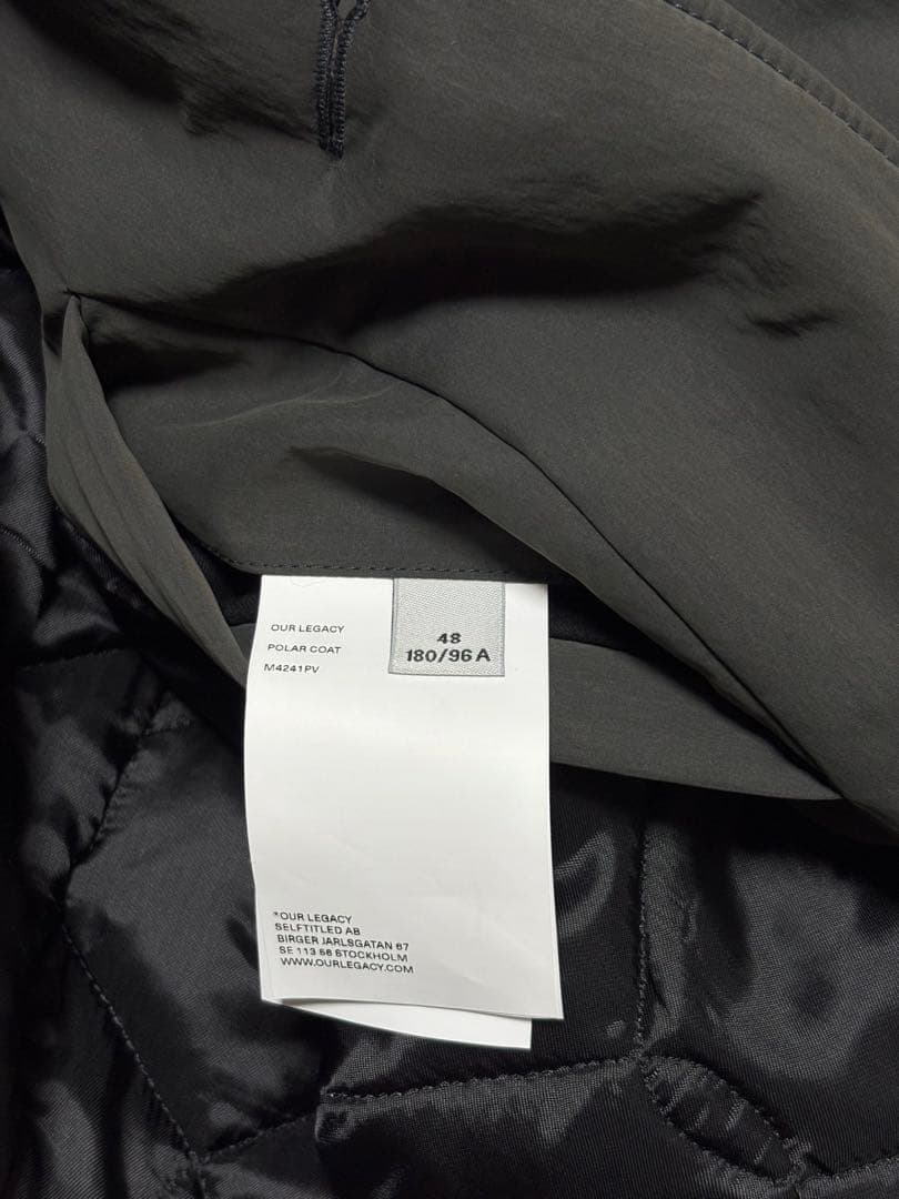 新品《 OUR LEGACY 》Polar Coat 48 パデッドコート