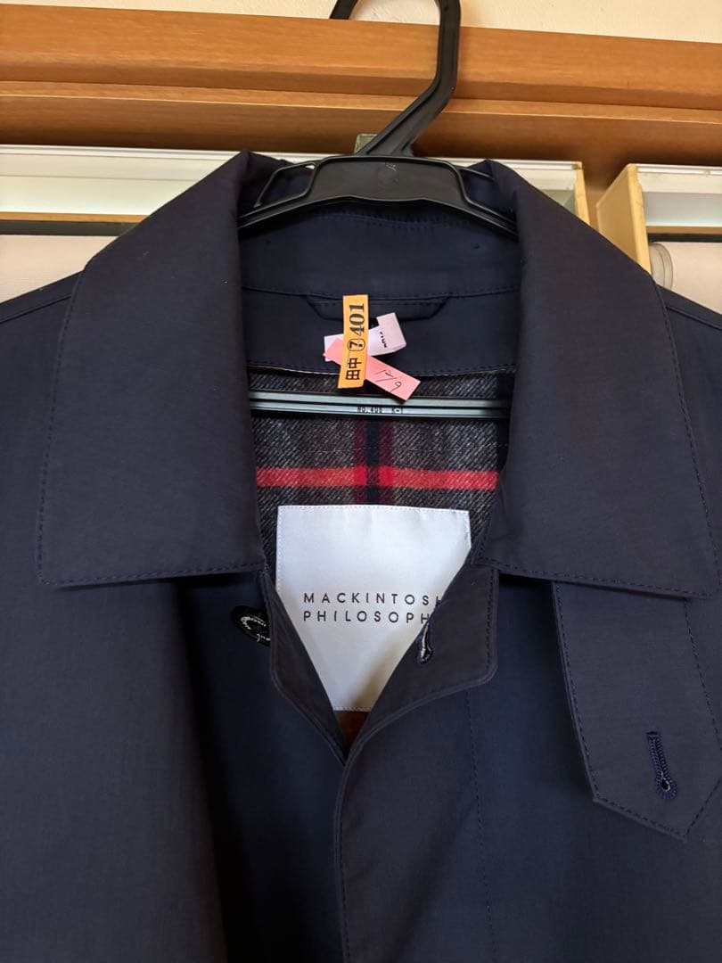 Macintosh ステンカラーコート チェック柄裏地　サイズ40