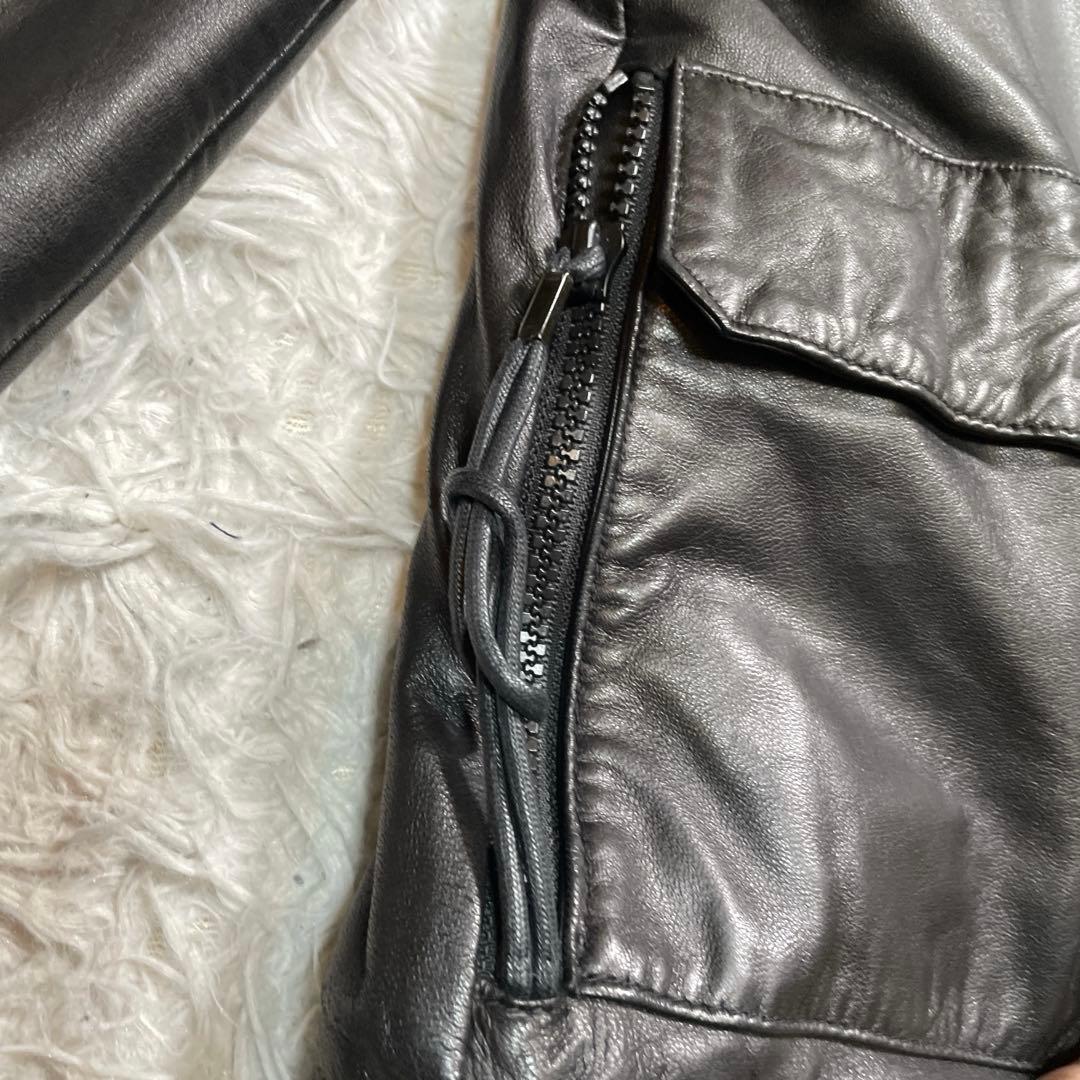 スタッドオム　ラムレザージャケット　ブラック　黒　M
