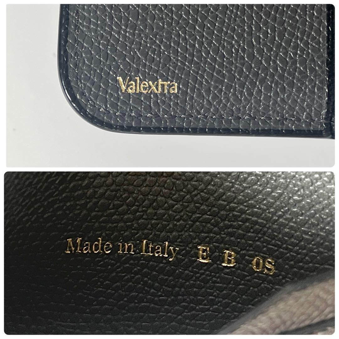 ヴァレクストラ　二つ折り財布　ラウンドジップ　レザー　ダークグレー　ユニセックス