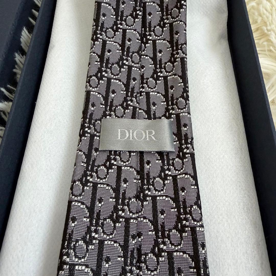 未使用 DIOR ネクタイ オブリーク ピクセル シルクジャガード