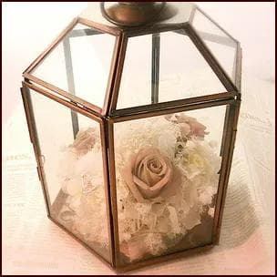 プリザーブドフラワー アンティークアレンジ　ブラウン＆ホワイト