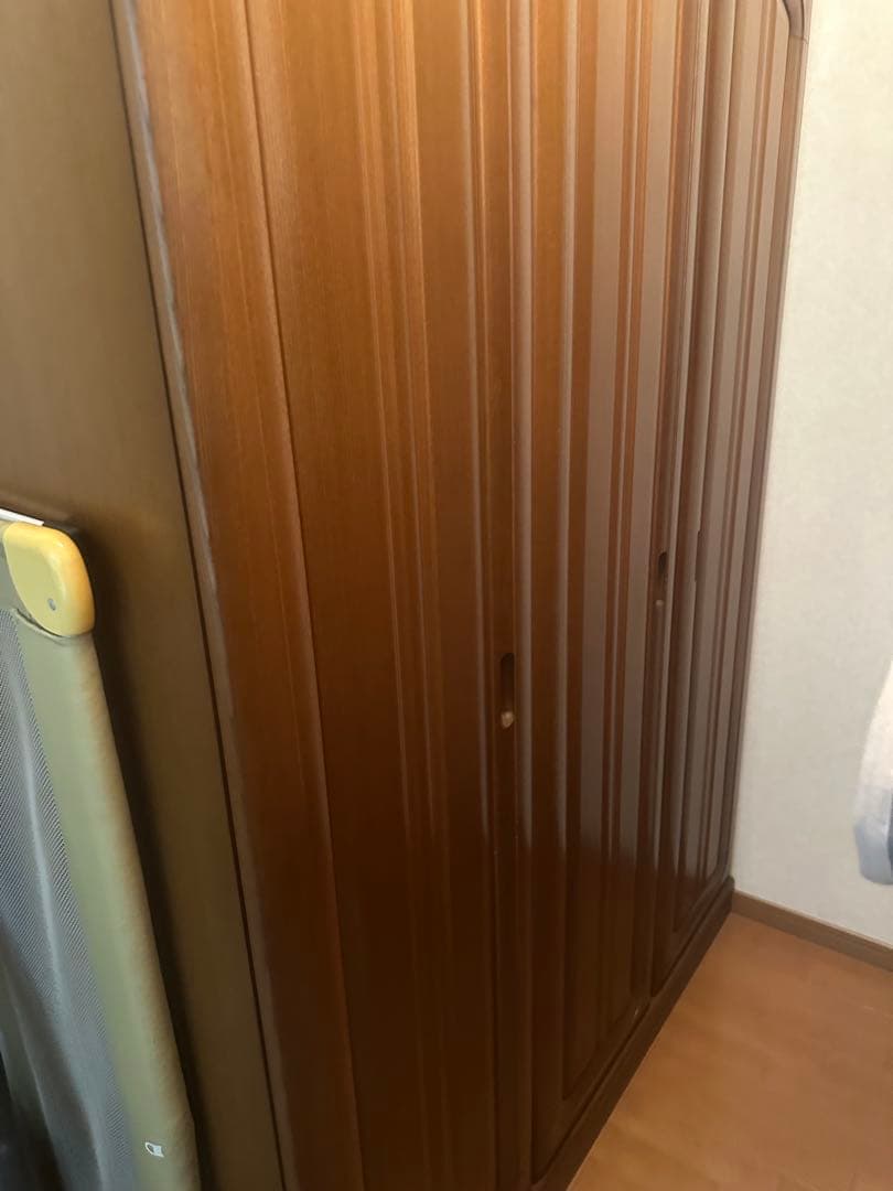 ブラウン クローゼット ハンガーラック付き