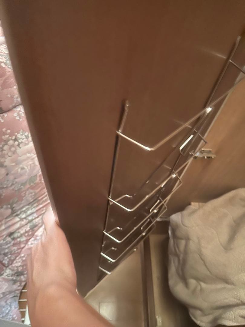 ブラウン クローゼット ハンガーラック付き