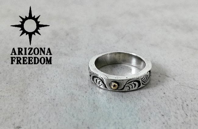ARIZONA FREEDOM K18 唐草 シルバー リング 指輪 約13号