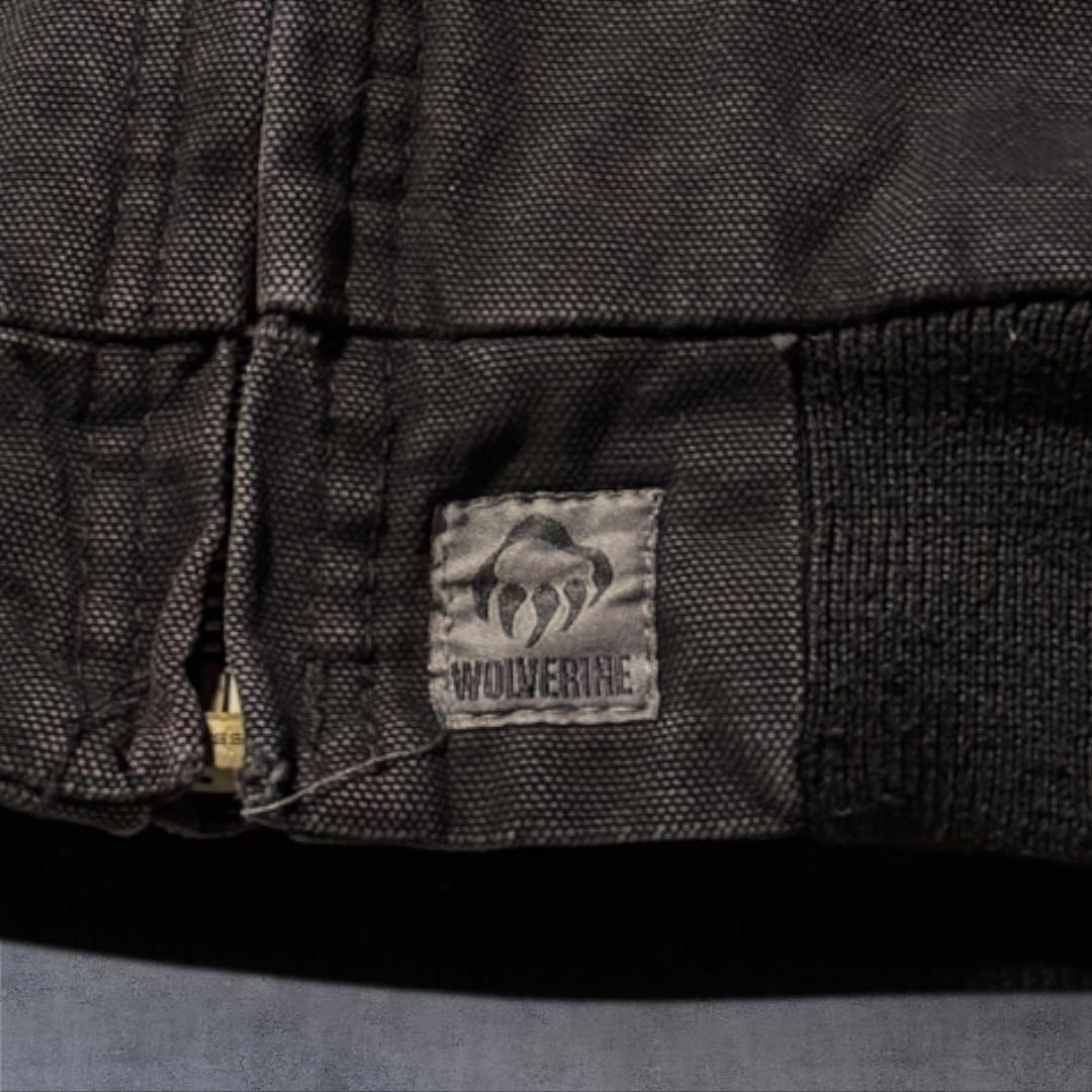 2301 古着WOLVERINEダック地アクティブジャケットソリッド墨黒アメカジ