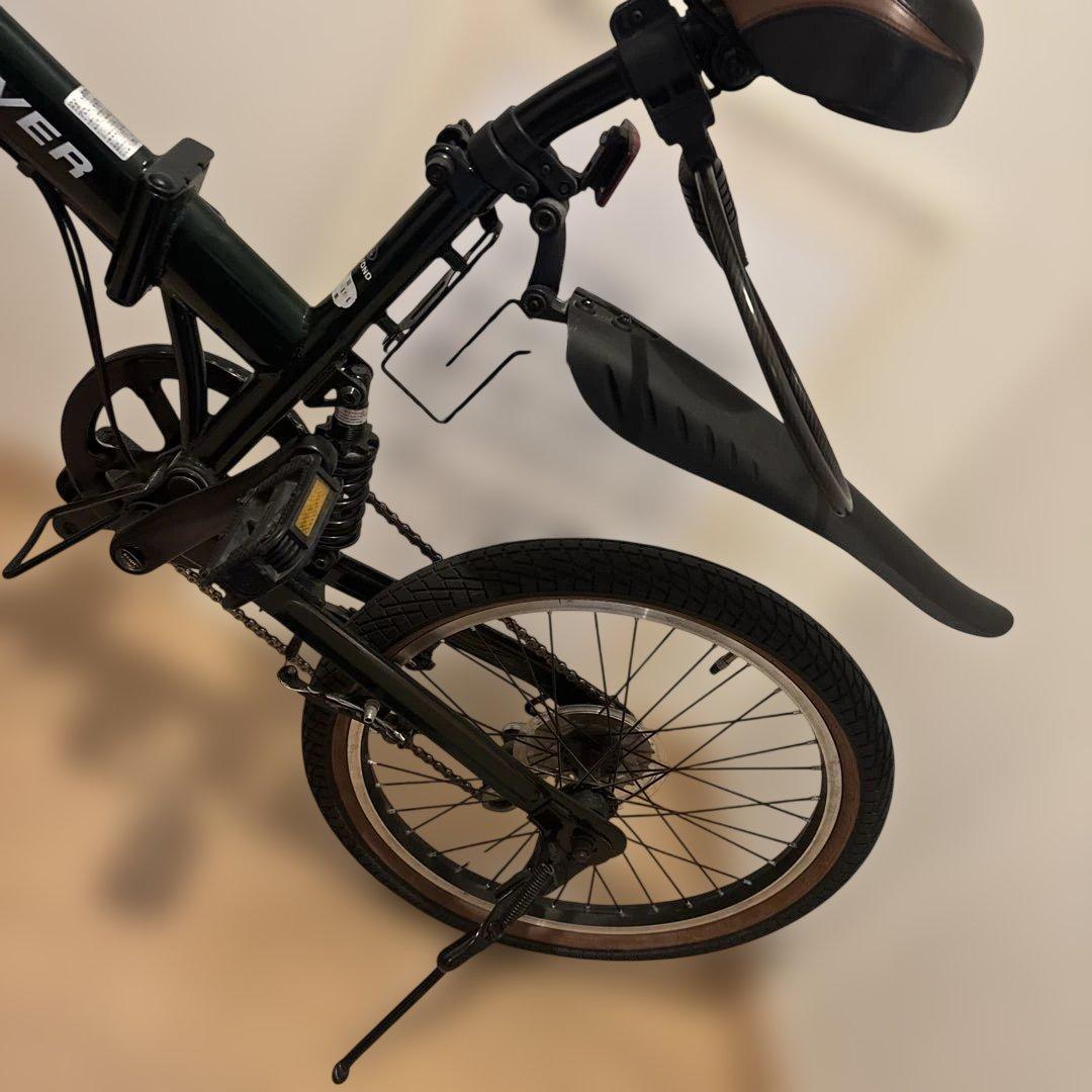 ランドローバー 自転車 ミニチャ チャリンコ ダークグリーン 泥除けLED