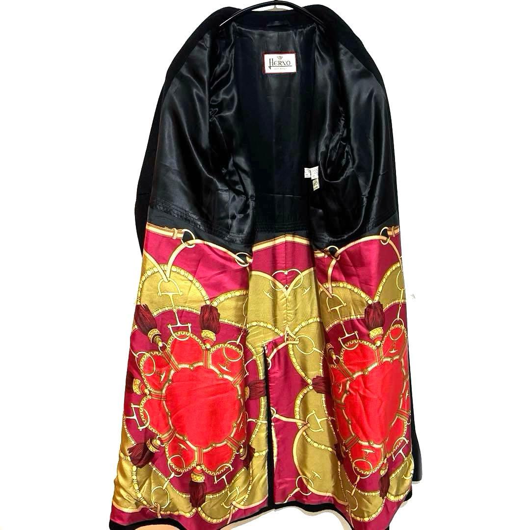 美品ヘルノ ダブルチェスター ロングコート　カシミヤ シルクスカーフ herno