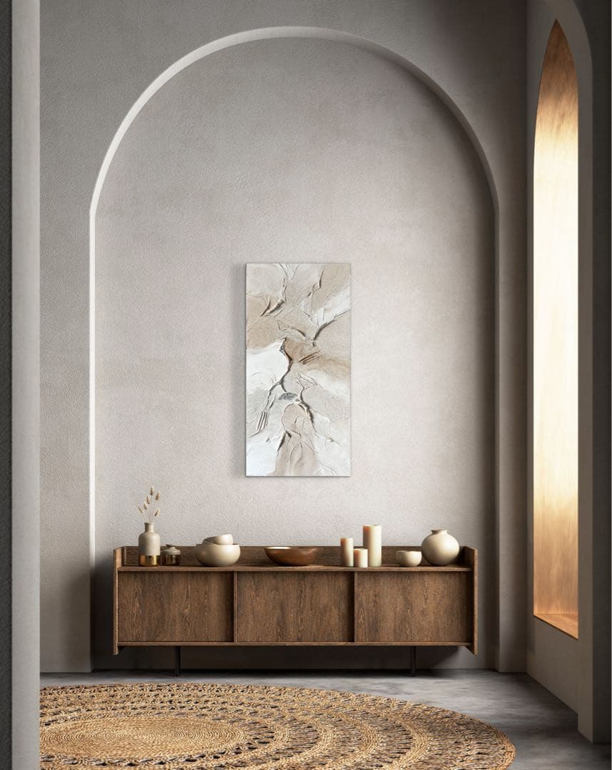 現代アート　80×39㎝　テクスチャーアート　モダン　絵画　抽象画　アートパネル