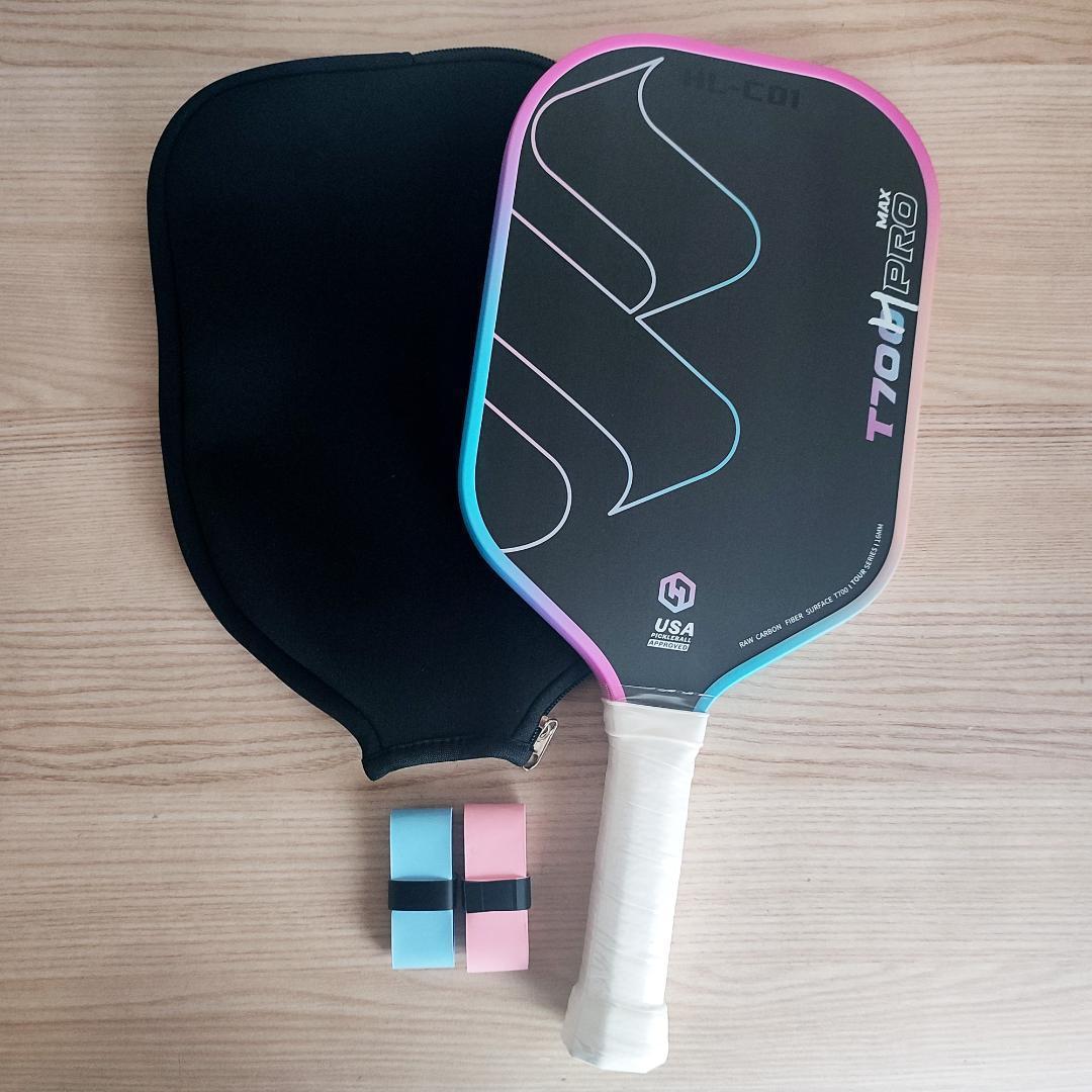 ピックルボール パドル T700 生カーボンファイバー カバー ピンク ブルー