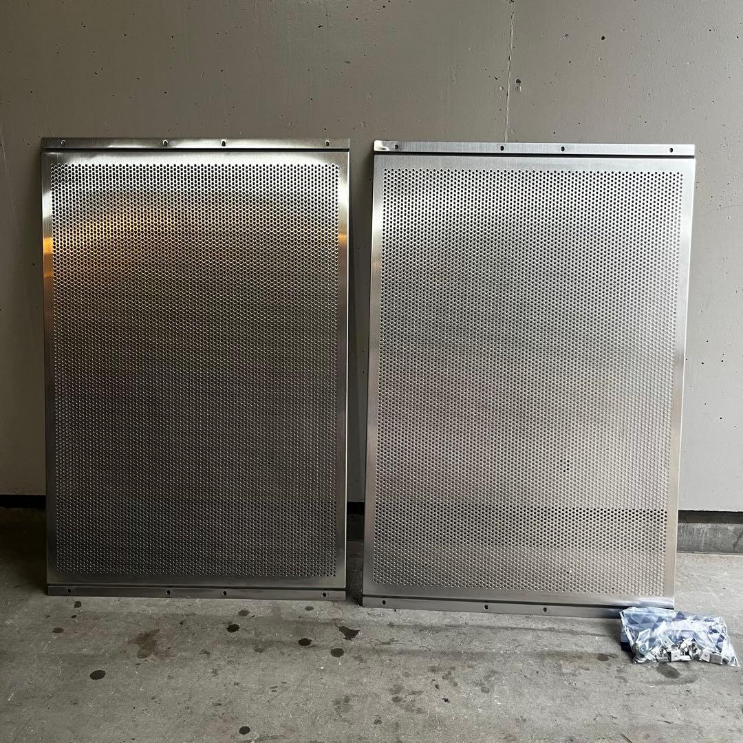 美品★無印 ステンレスユニットシェルフ用 ステンレスパンチングバックパネル ２枚