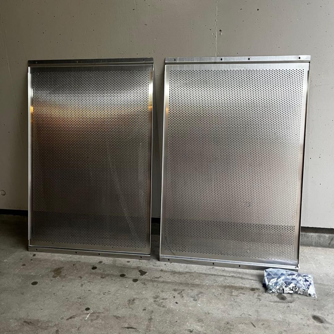 美品★無印 ステンレスユニットシェルフ用 ステンレスパンチングバックパネル ２枚