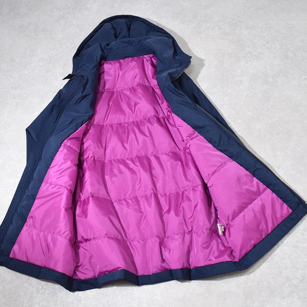 パラスパレス Pallas Palace Wジップ ロング ダウンコート F 紺