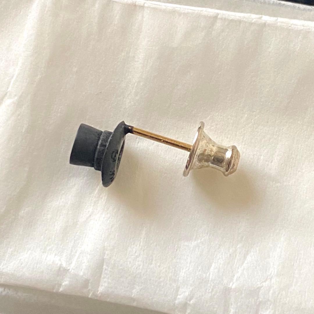 【新品】GOTHIC YOHJI YAMAMOTO シルクハット ピアス　黒