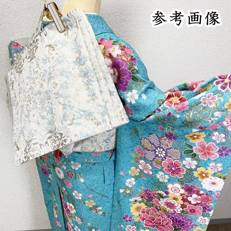 512z23☆かわいい！振袖 銀通し 古典柄 ラメ刺繍 金彩☆美品 成人式結婚式
