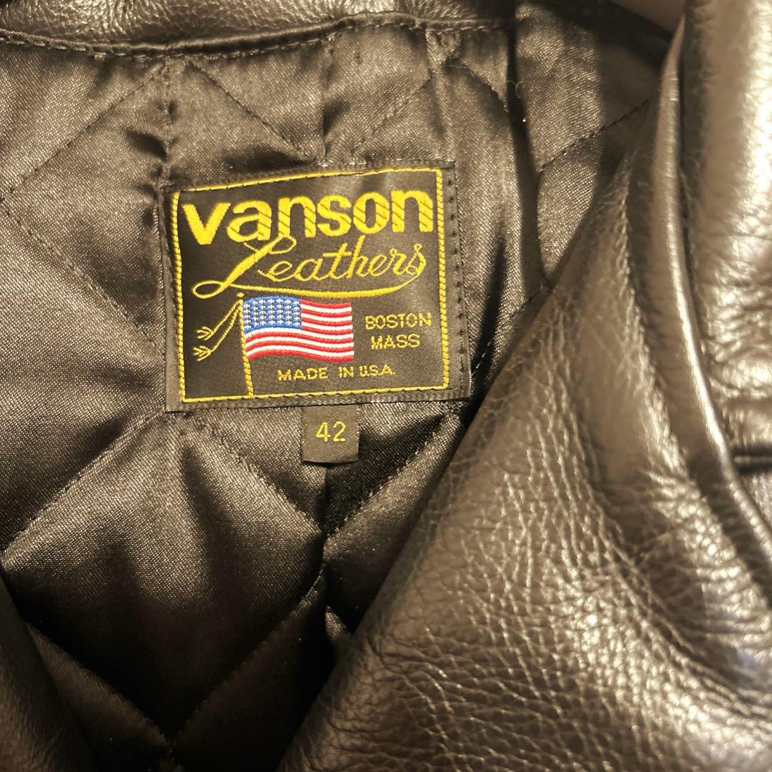 vanson レザーライダースジャケット 42（XL）