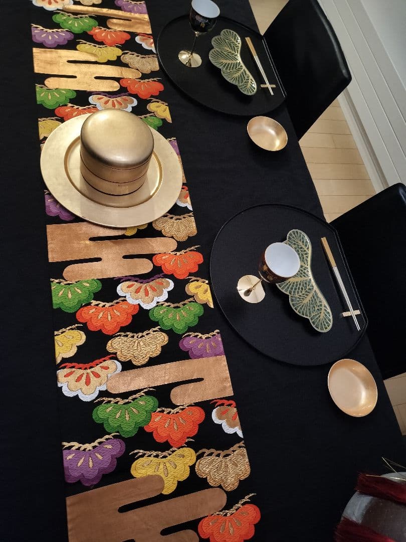 A919高級‼️縁起の良い松‼️節分‼️テーブルランナー2m12cm