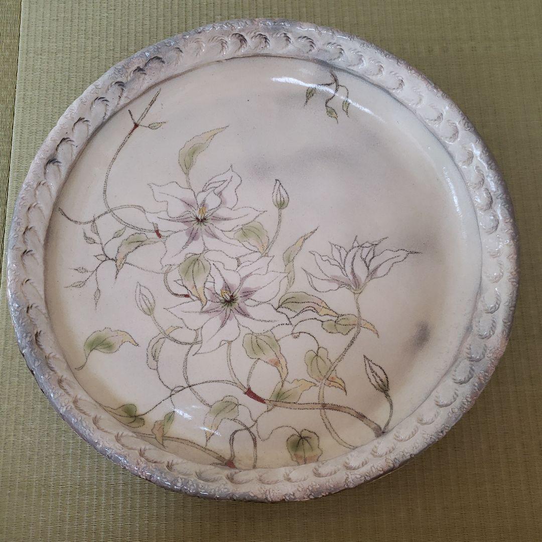 【さらにお値下げ！】【新品未使用】益子焼き　絵皿　岡田けい作