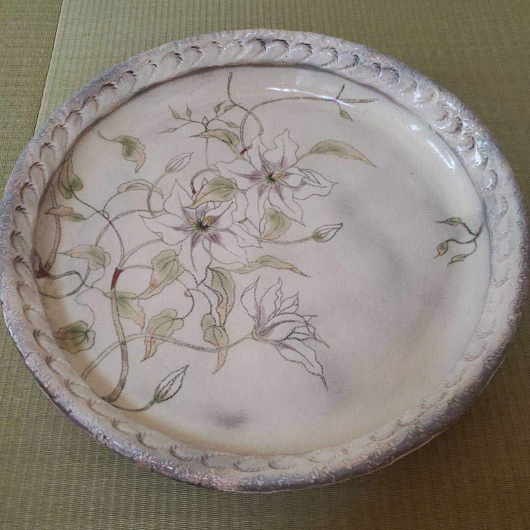 【さらにお値下げ！】【新品未使用】益子焼き　絵皿　岡田けい作