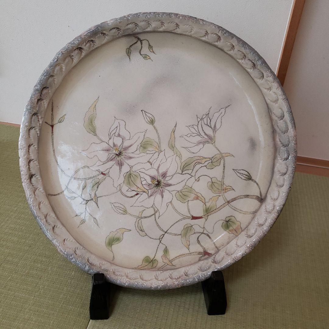 【さらにお値下げ！】【新品未使用】益子焼き　絵皿　岡田けい作