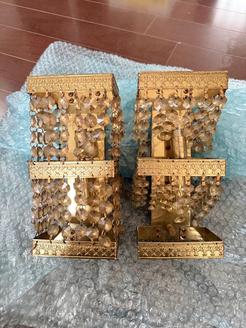 【当時物・サロンバス仕様】壁掛けシャンデリア 2個セット 観光バス取り外し品