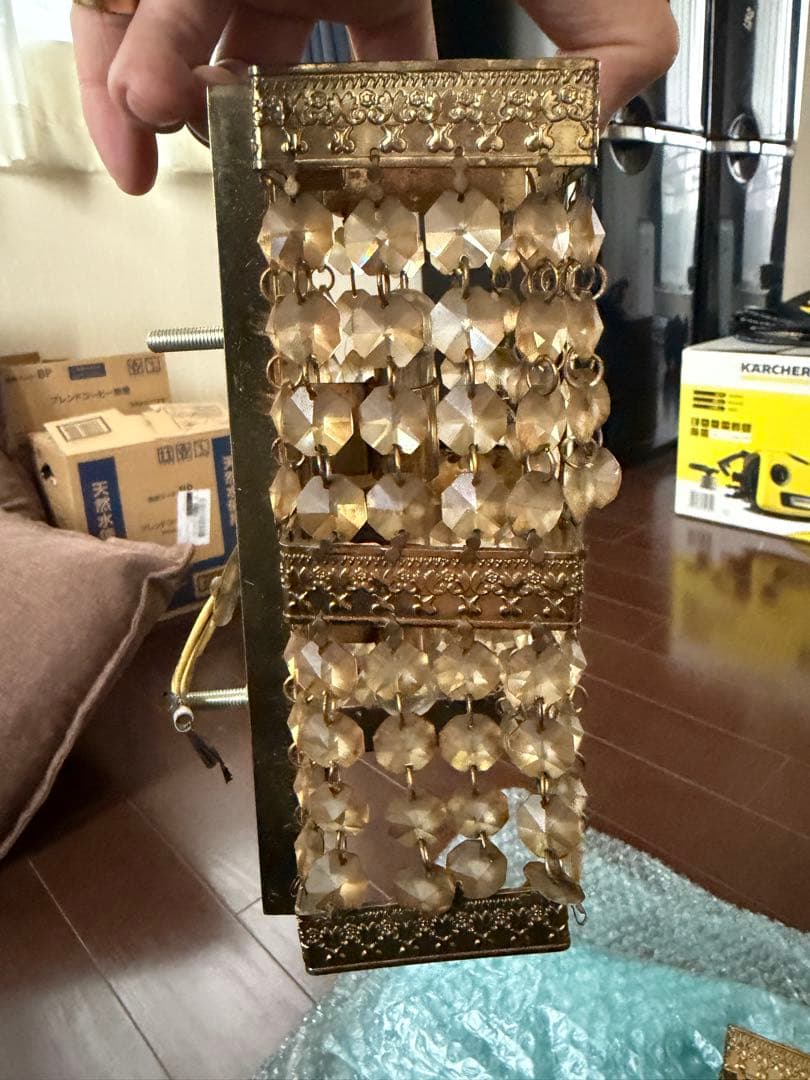 【当時物・サロンバス仕様】壁掛けシャンデリア 2個セット 観光バス取り外し品