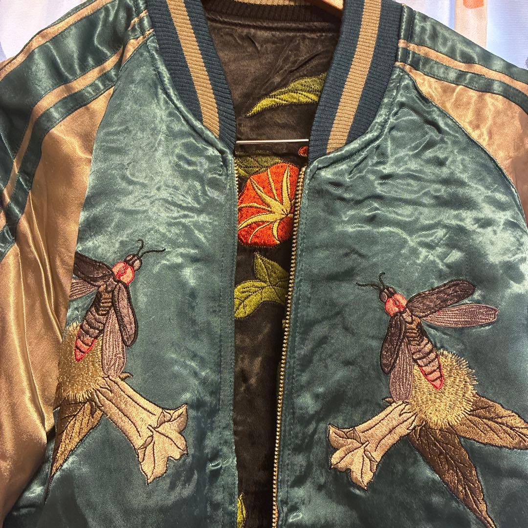 花旅楽団　蛍、カエル朝顔スカジャン