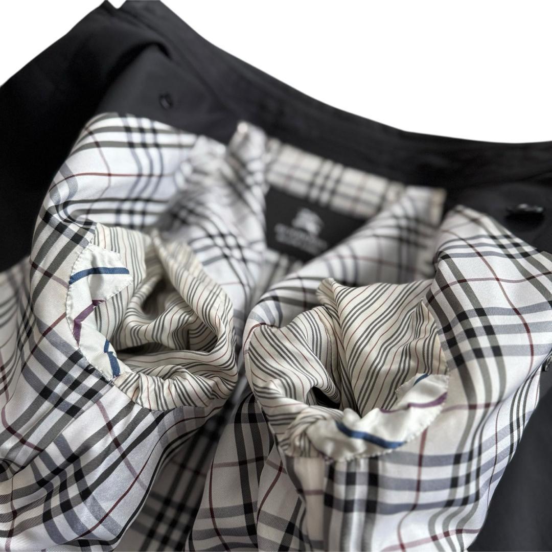 【訳あり】バーバリーブラックレーベル トレンチコート ノバチェック 黒 Mサイズ