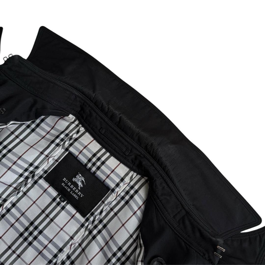 【訳あり】バーバリーブラックレーベル トレンチコート ノバチェック 黒 Mサイズ