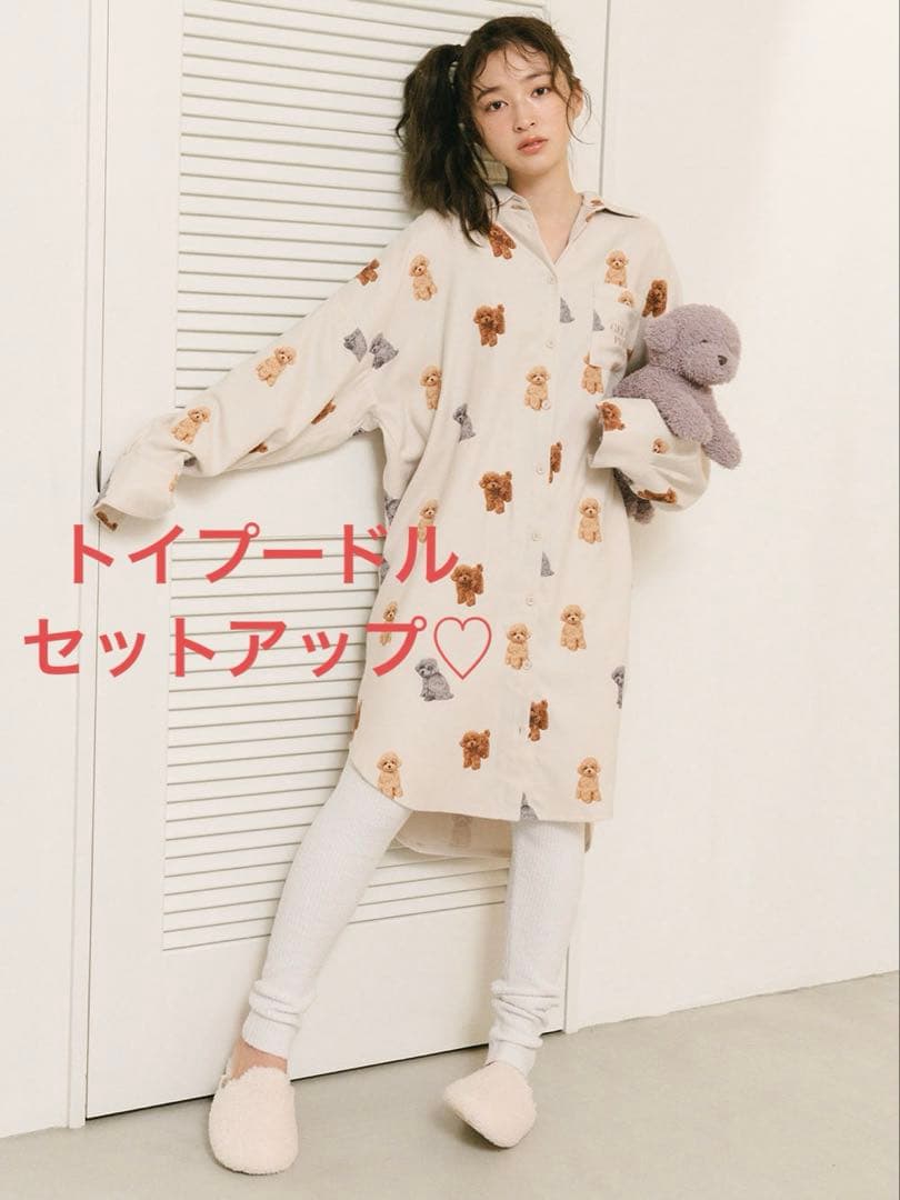 トイプードル ネル 総柄ドレス セットアップ 新品未使用 ジェラートピケ