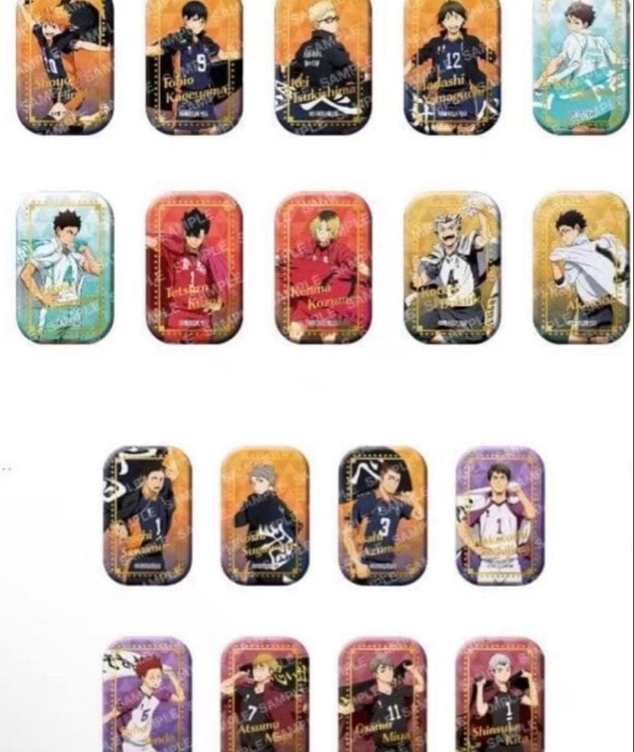 ハイキュー 横断幕 スクエア缶バッジ 新品未開封　2種（18個）セット