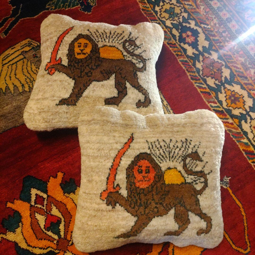 イラン シラーズ ギャッベ クッション 2こセット 高品質