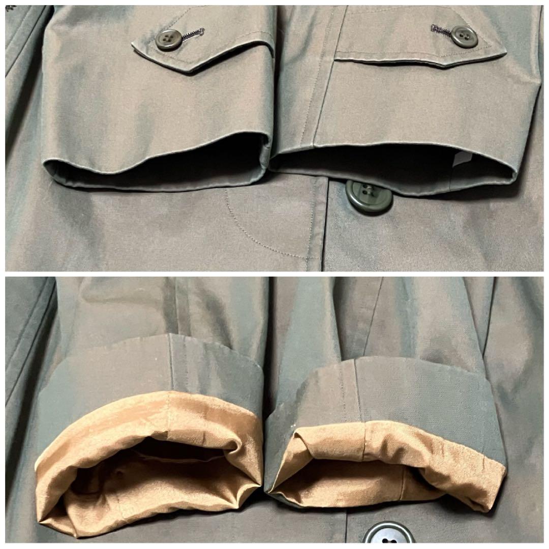 [美品]バーバリー　ステンカラーコート　玉蟲　ロング　裏ノバチェック　ベルト　￼