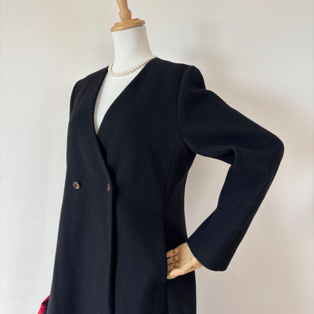 【極美品】IENA LA BOUCLE モッサーVネック フレアコート　ウール