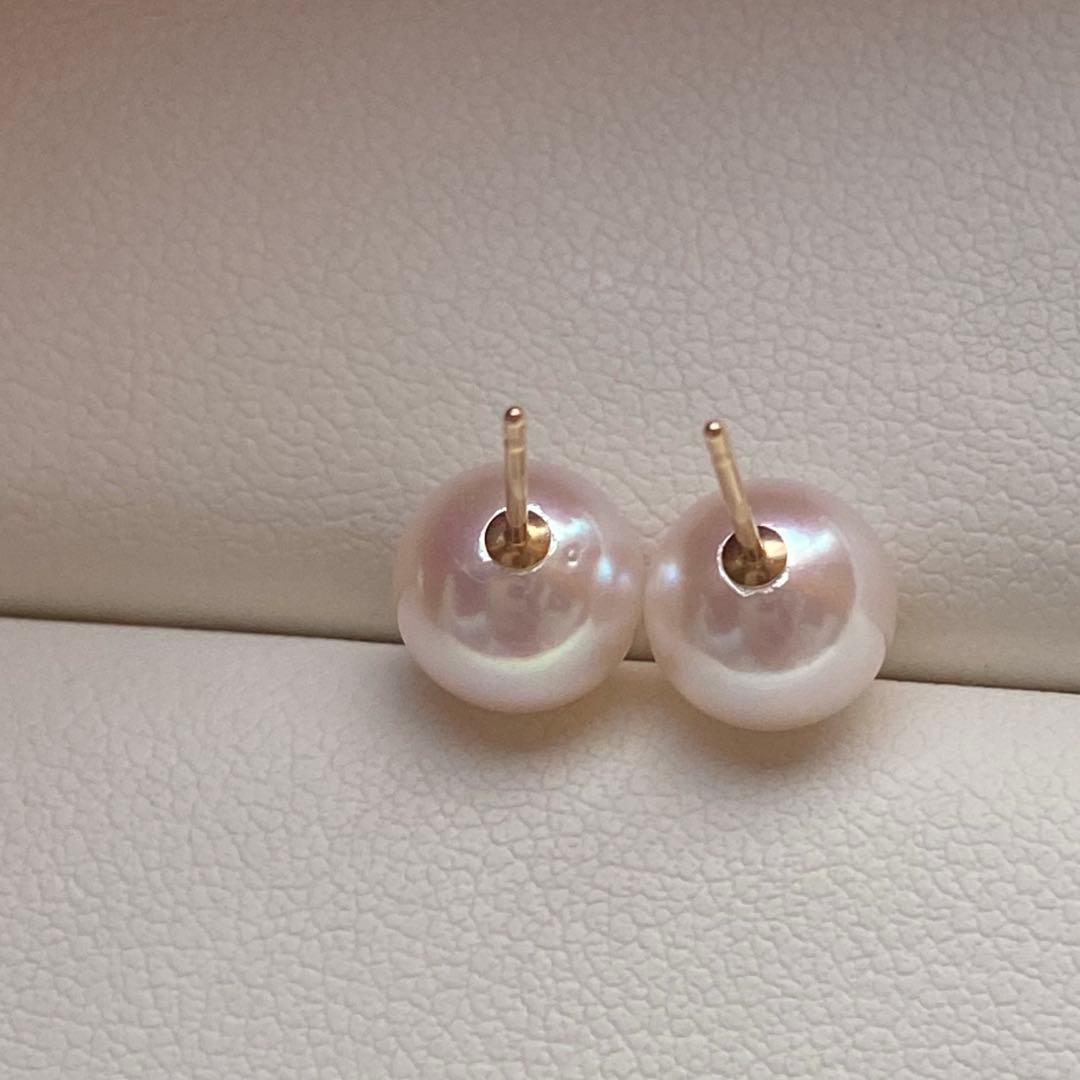 1940 美品❣️花珠から天女級のテリ❣️K18❣️あこや真珠7.5-8mm ピアス