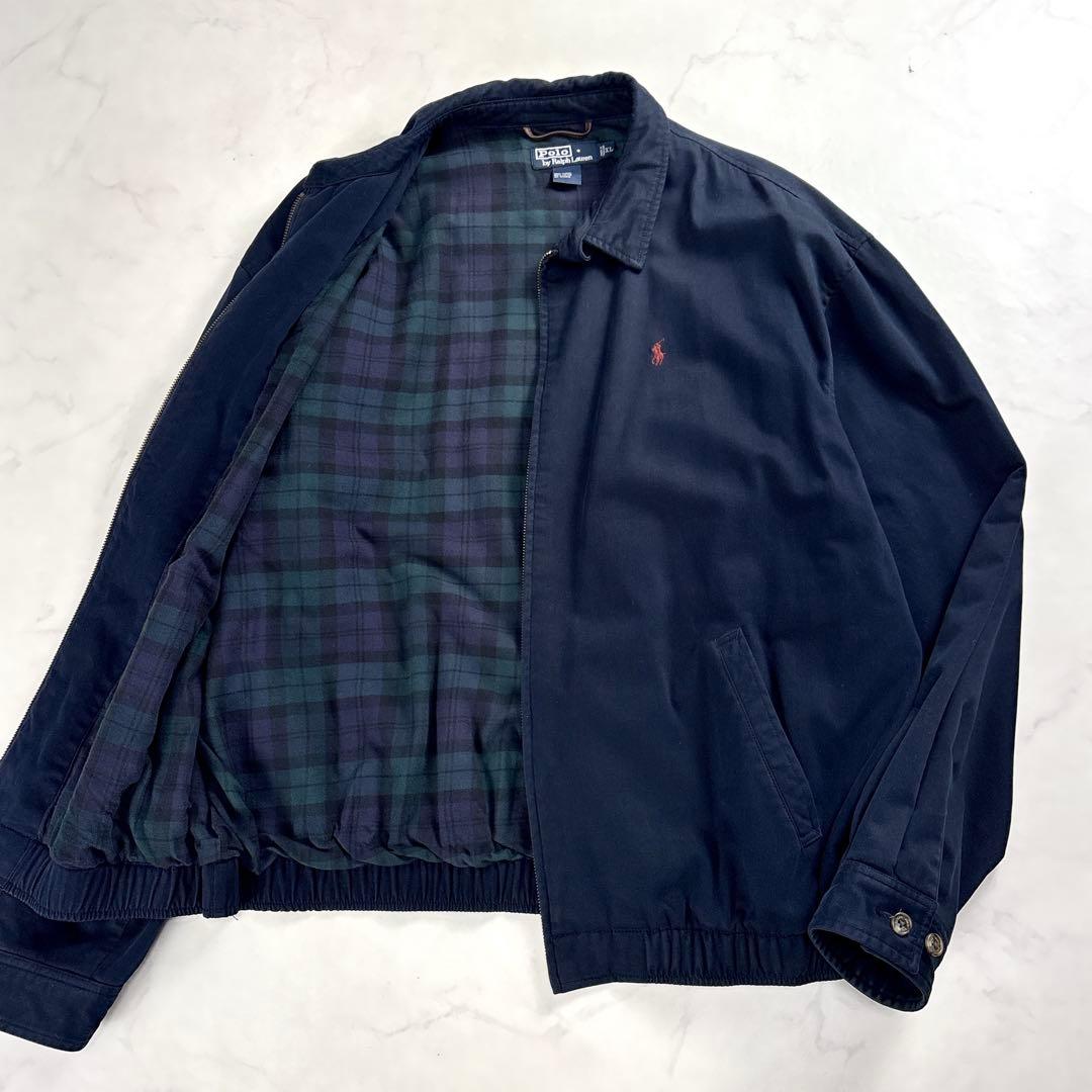 ポロラルフローレン スイングトップ ナス紺 XL ブラックウォッチ 裏地チェック