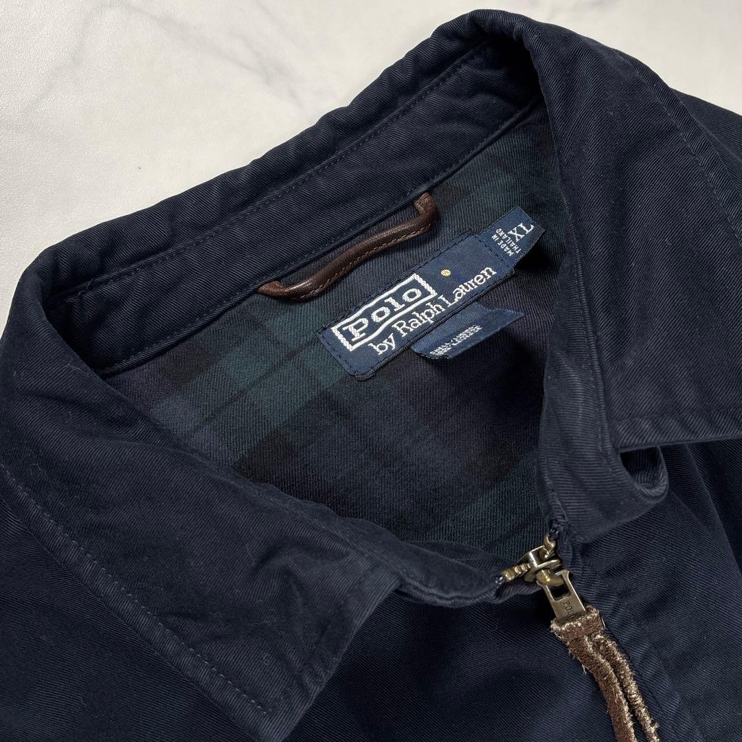 ポロラルフローレン スイングトップ ナス紺 XL ブラックウォッチ 裏地チェック