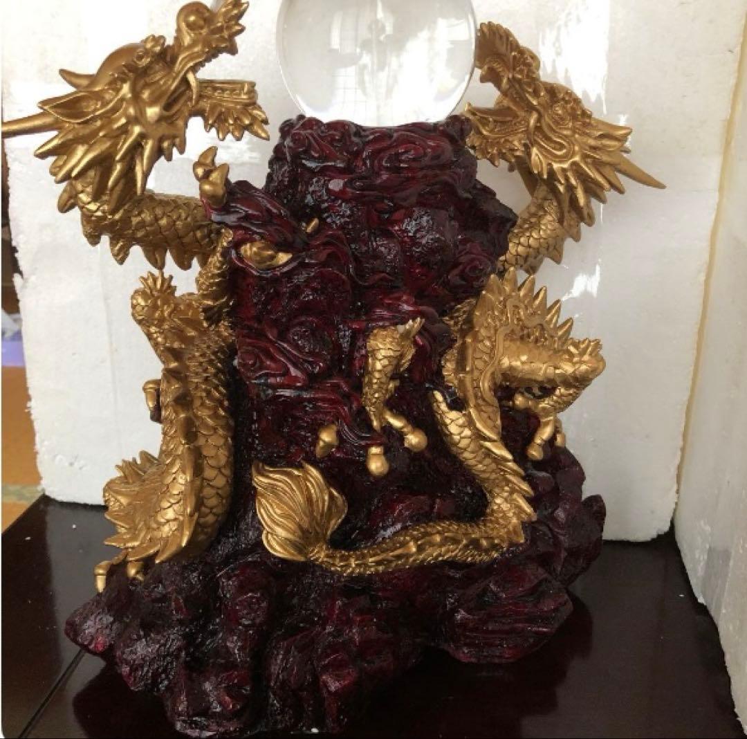 五本指龍の置物　小さい水晶　別つけます　縁起物　ドラゴン　大型　パワーストーン