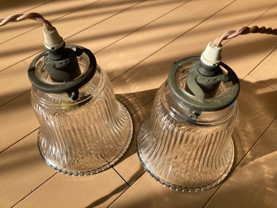 [キャトルセゾン] クリアガラス ペンダントライト 2個セット