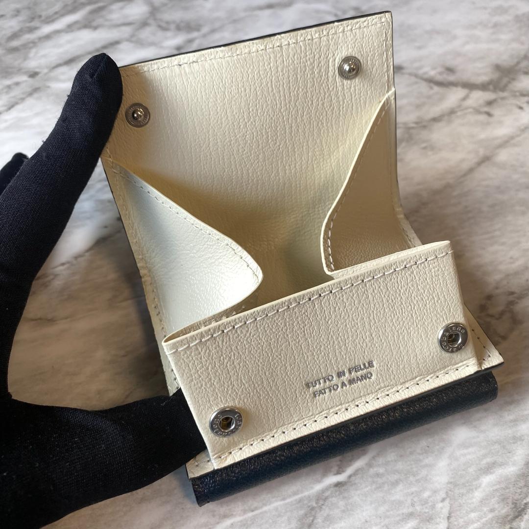 三つ折り財布 ラルコバレーノ 本革 レザー ネイビー ウォレット 新品 2419