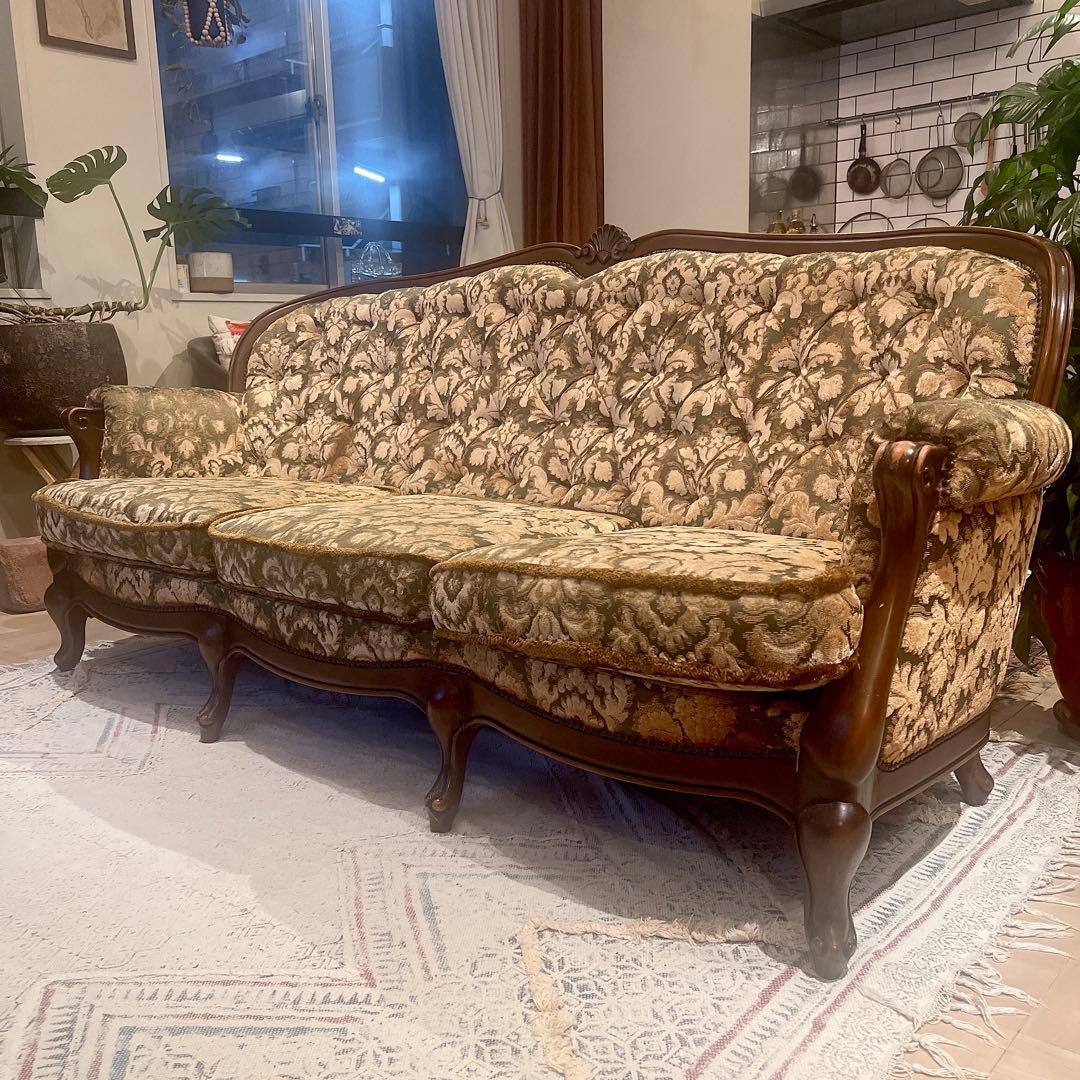 1960'sアメリカ製ヴィンテージソファー クラシック ジャガード アンティーク