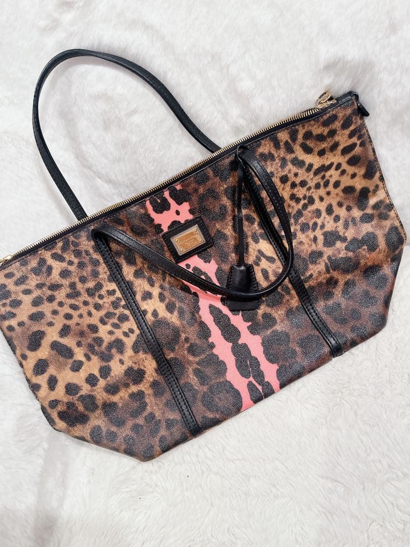 Dolce & Gabbana ヒョウ柄 トートバッグ　ピンク