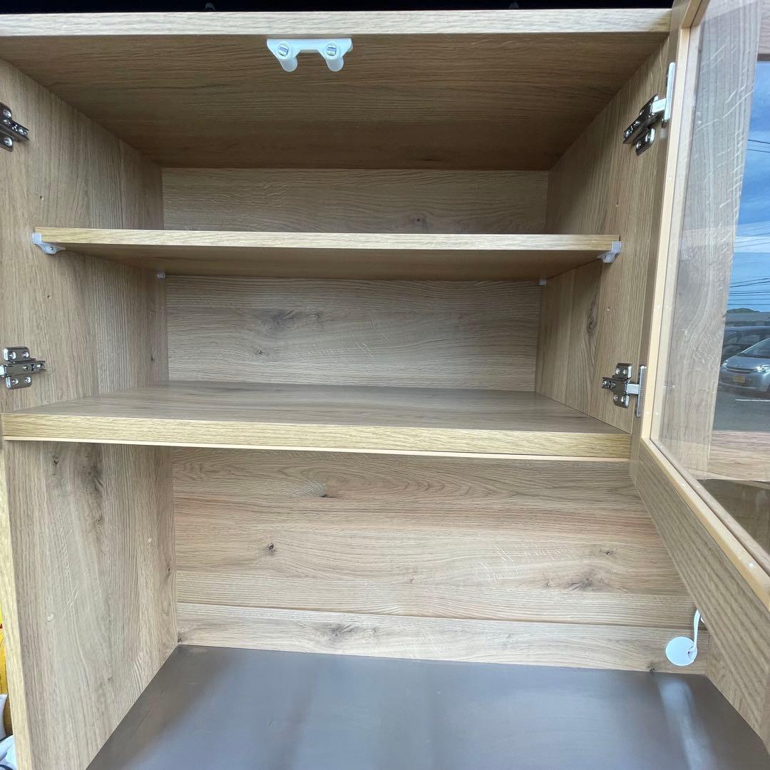 食器棚 オープンボード 幅110cm カップボード キッチンボード 電子レンジ