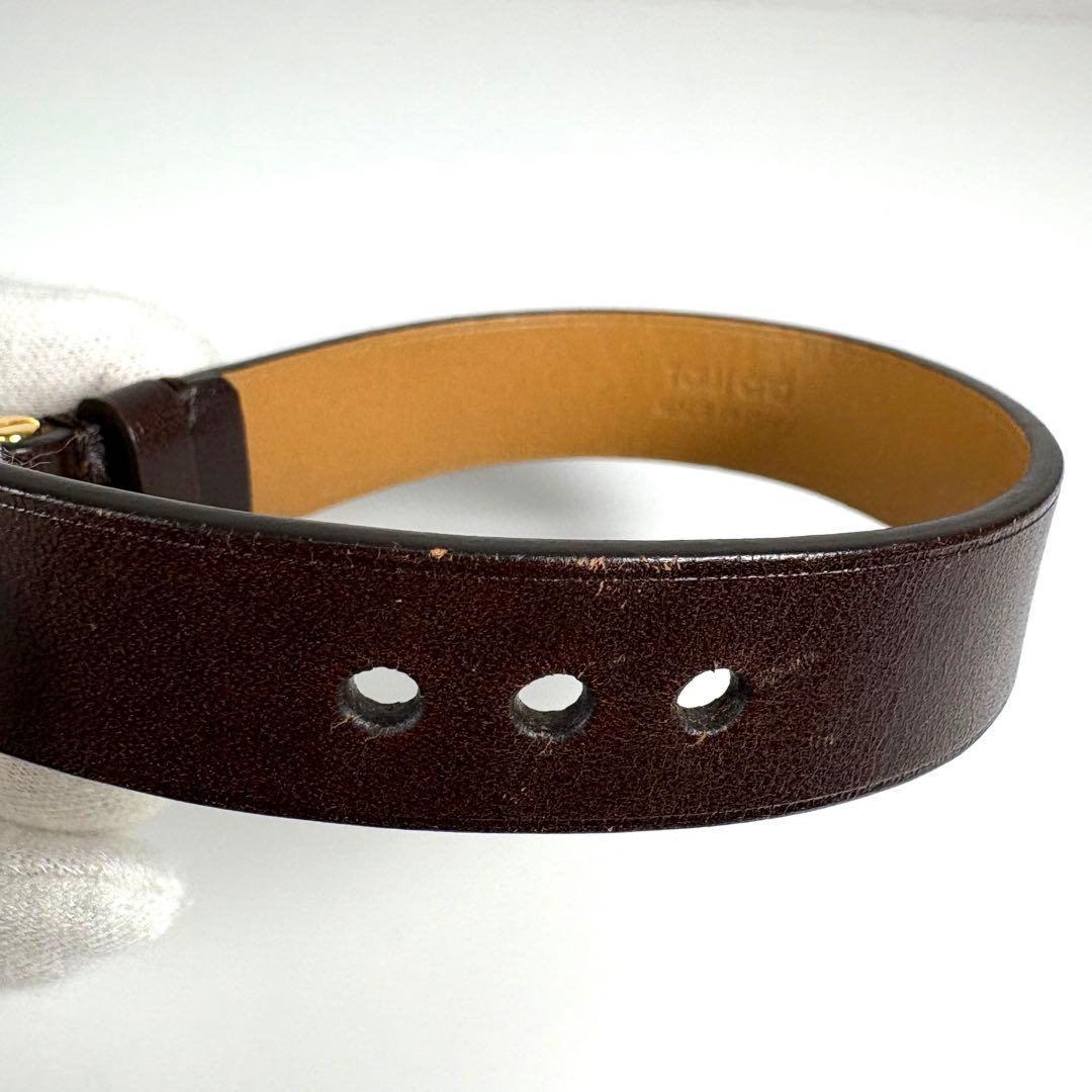 ☆美品☆TOM FORD Tバックル レザーブレスレット ダークブラウン